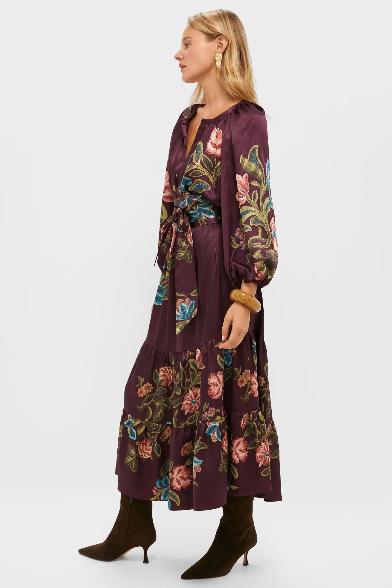 Winetasting Dianthus Jacquard Lyles Dress - Image 3