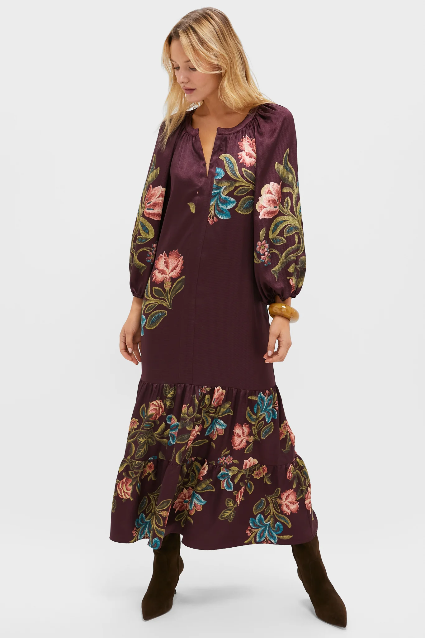 Winetasting Dianthus Jacquard Lyles Dress - Image 5