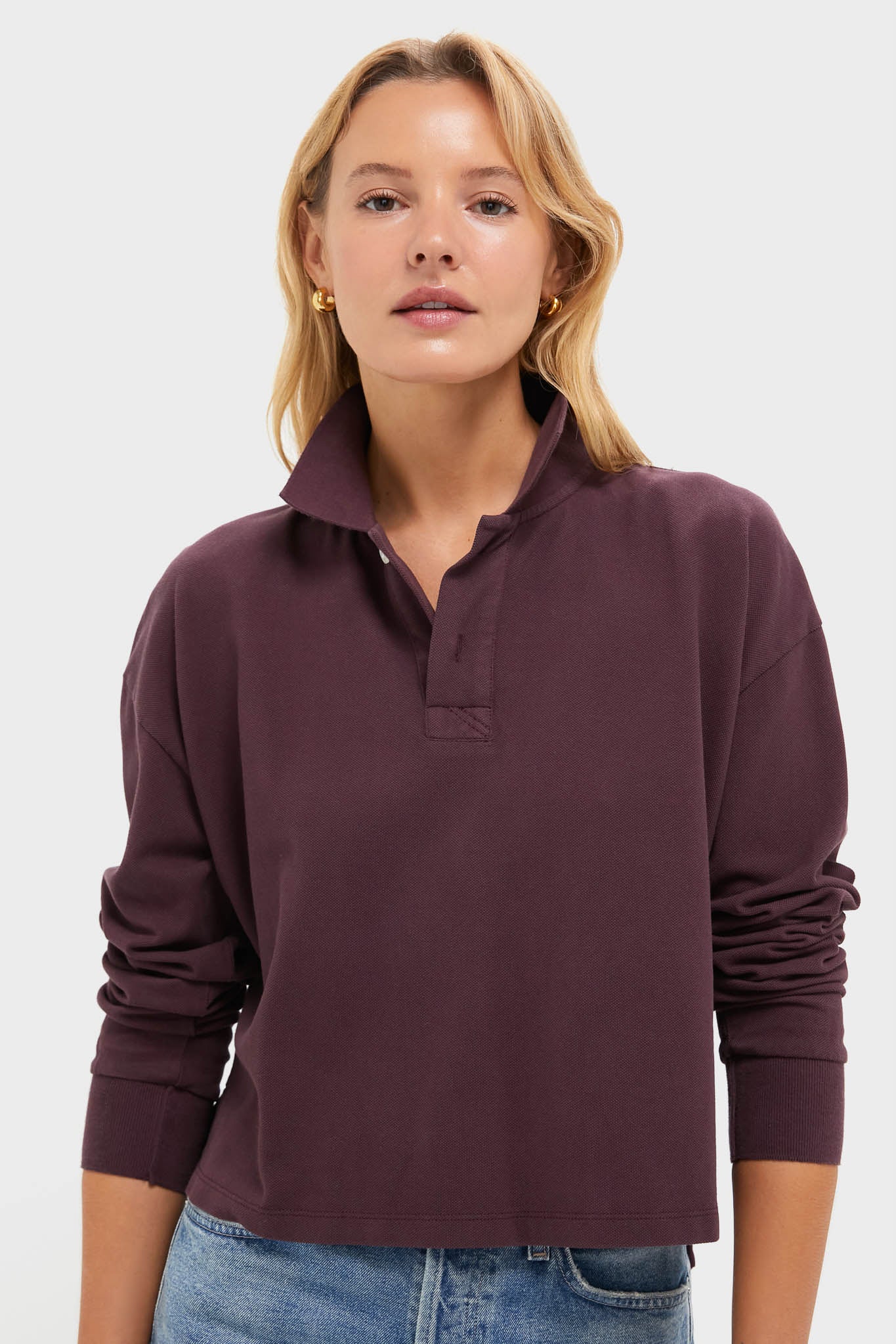 Winetasting Long Sleeve Pique Holmes Boyfriend Polo - Image 2