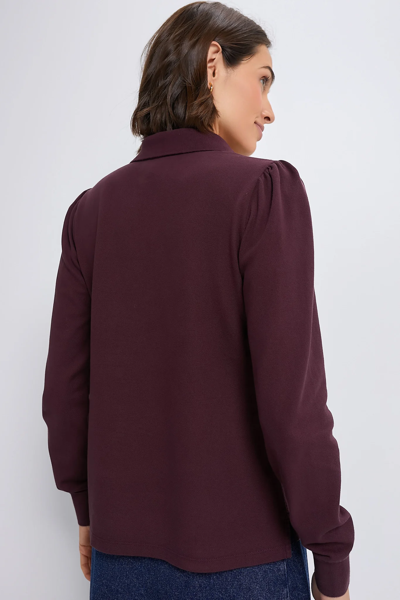 Winetasting Long Sleeve Pique Puff Sleeve Peggy Polo - Image 4