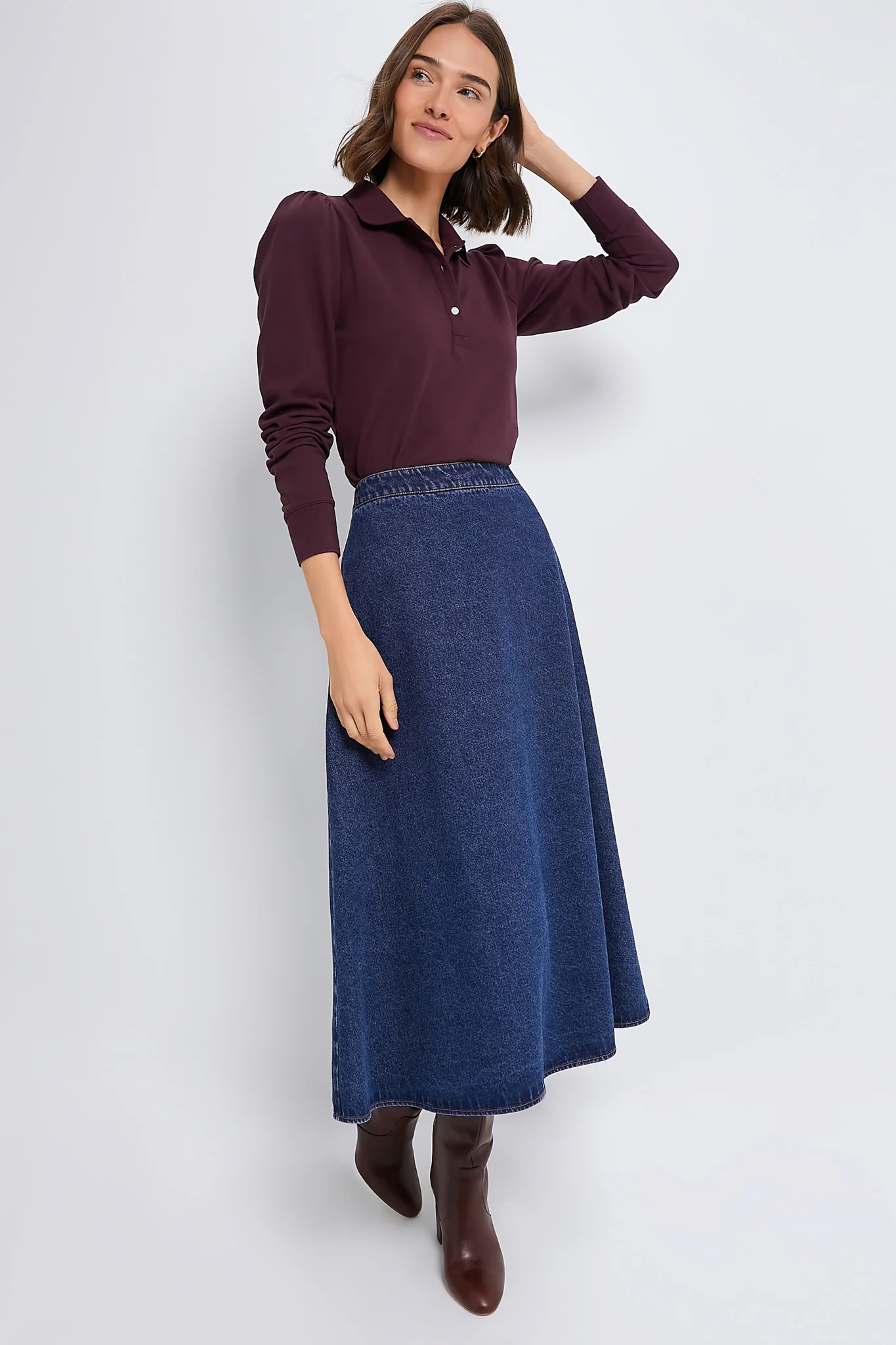 Winetasting Long Sleeve Pique Puff Sleeve Peggy Polo - Image 6