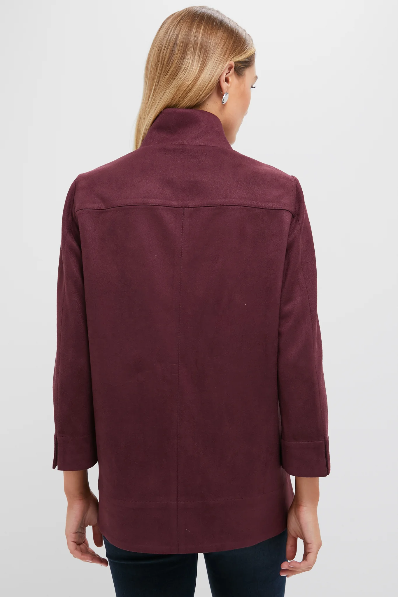 Winetasting Suede Margot Stand Collar Blouse - Image 4