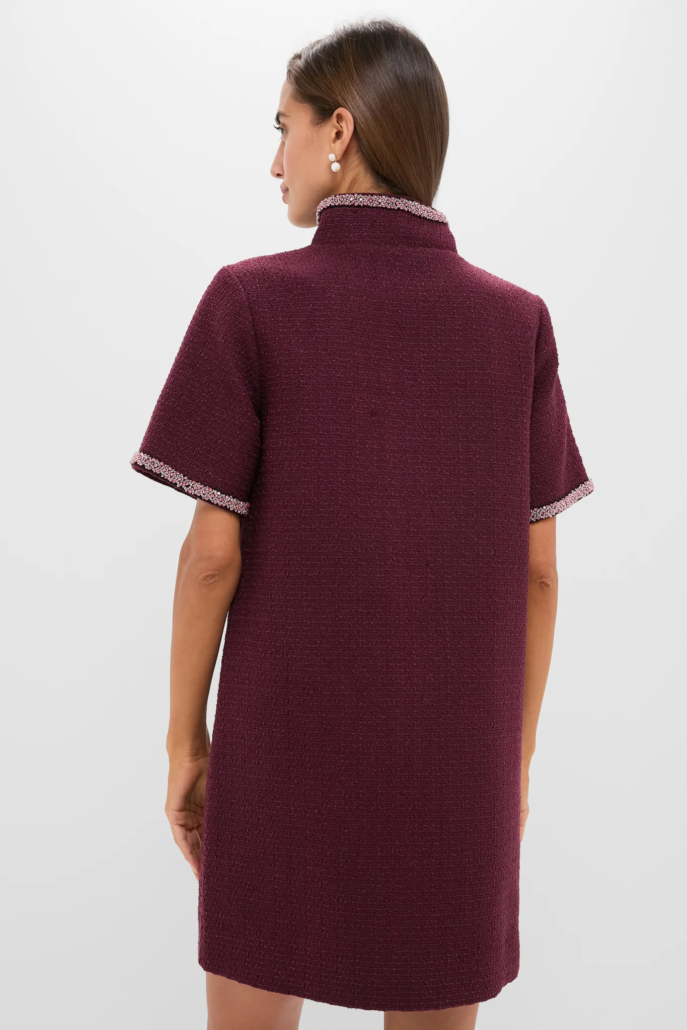 Winetasting Tweed Embellished Ophelia Dress - Image 5