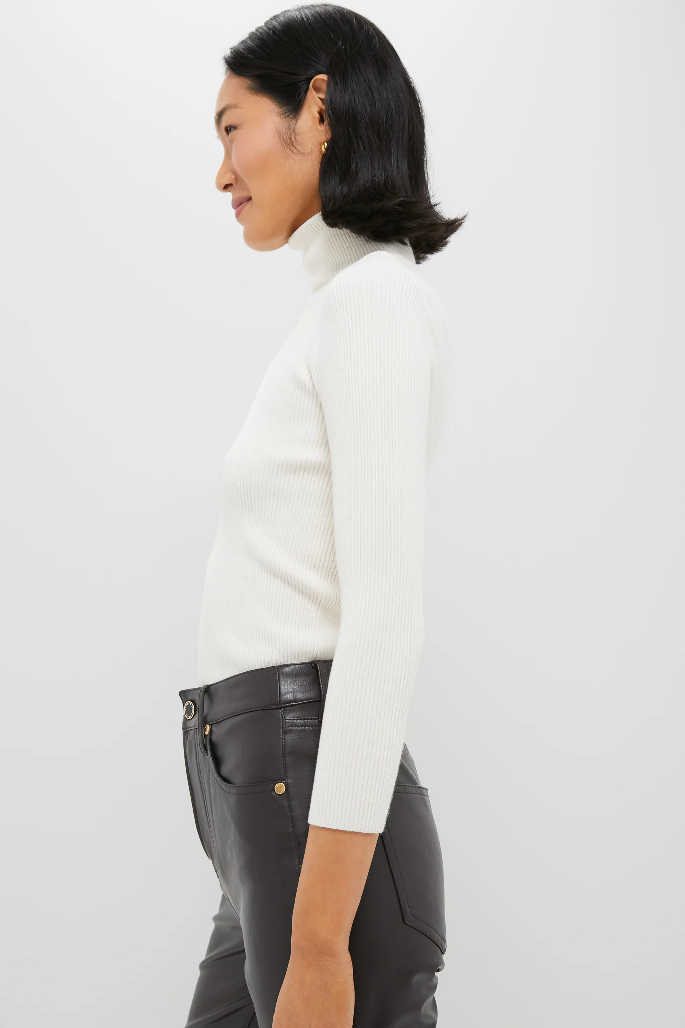 Winter White Arlo Ribbed Turtleneck - Image 3
