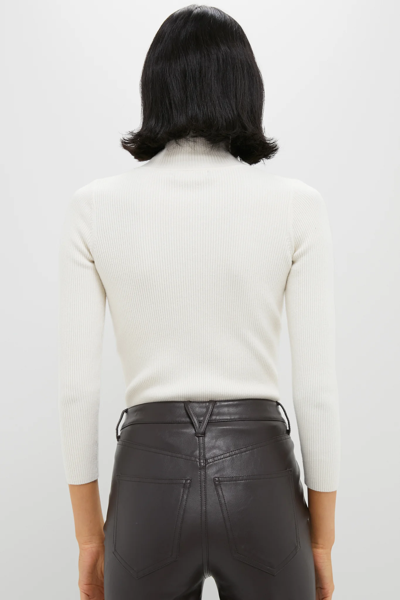 Winter White Arlo Ribbed Turtleneck - Image 4