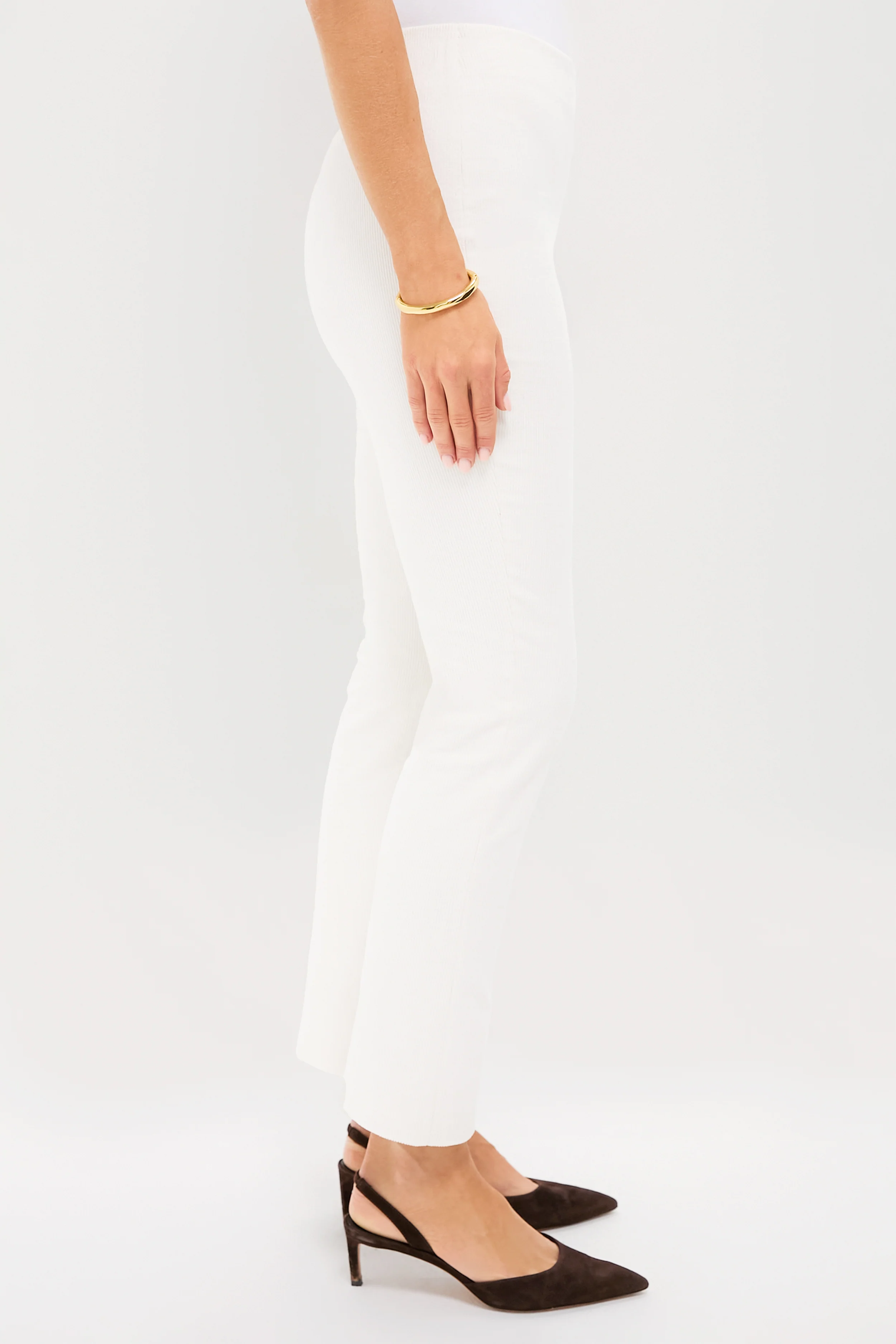 Winter White Corduroy Ashford Pants - Image 3