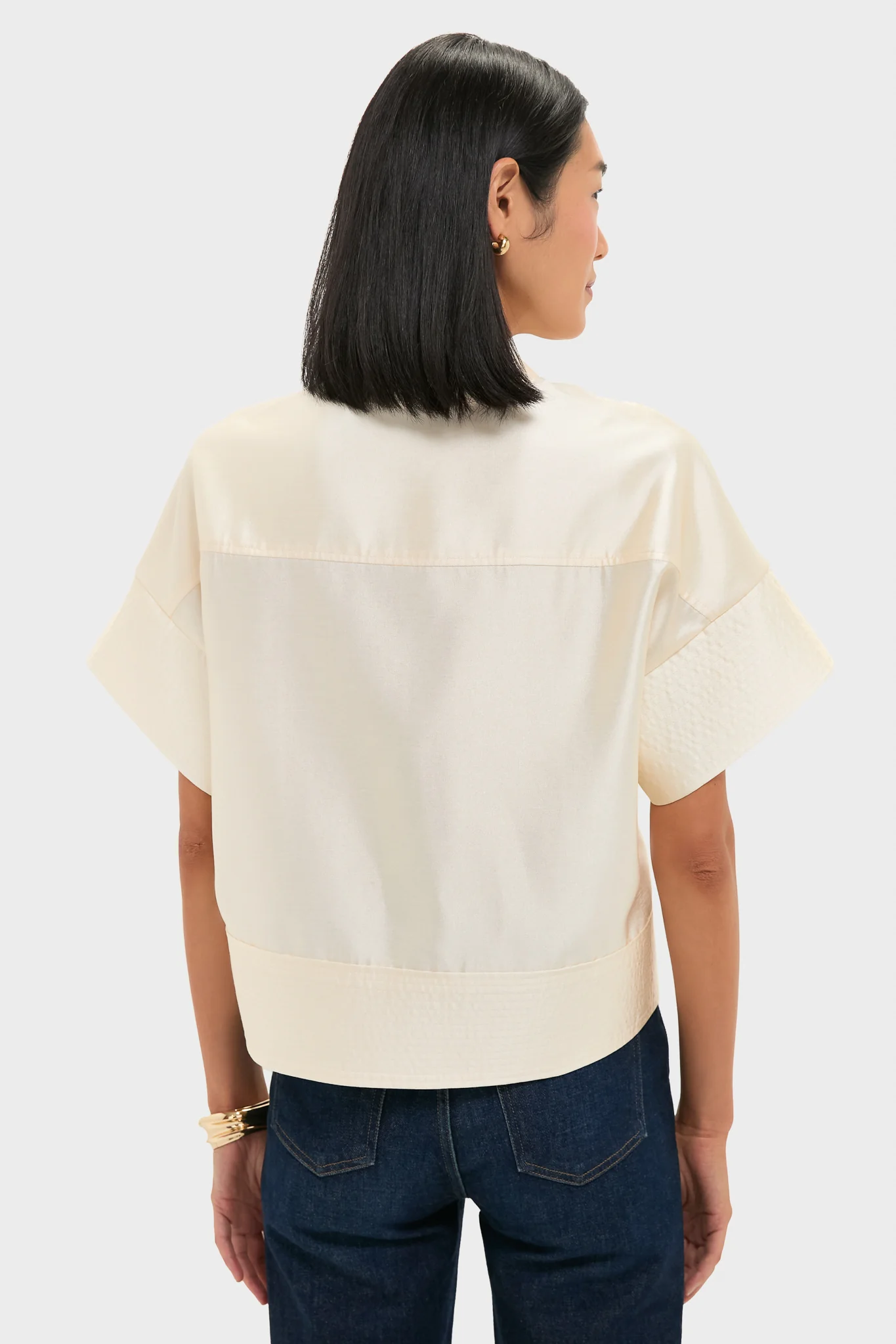 Pearl Dupioni Trapunto Stitch Sofia Shirt - Image 3