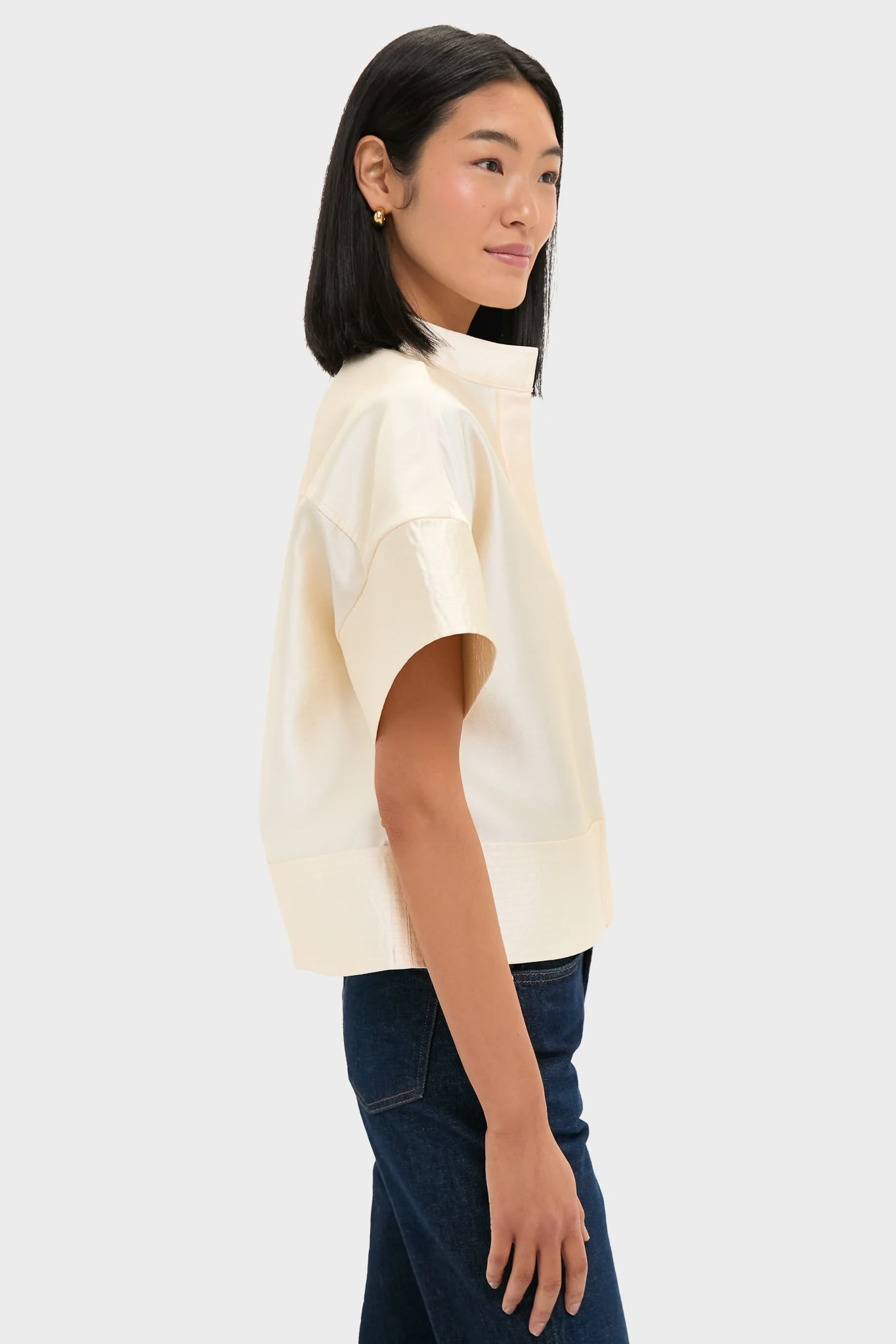 Pearl Dupioni Trapunto Stitch Sofia Shirt - Image 4