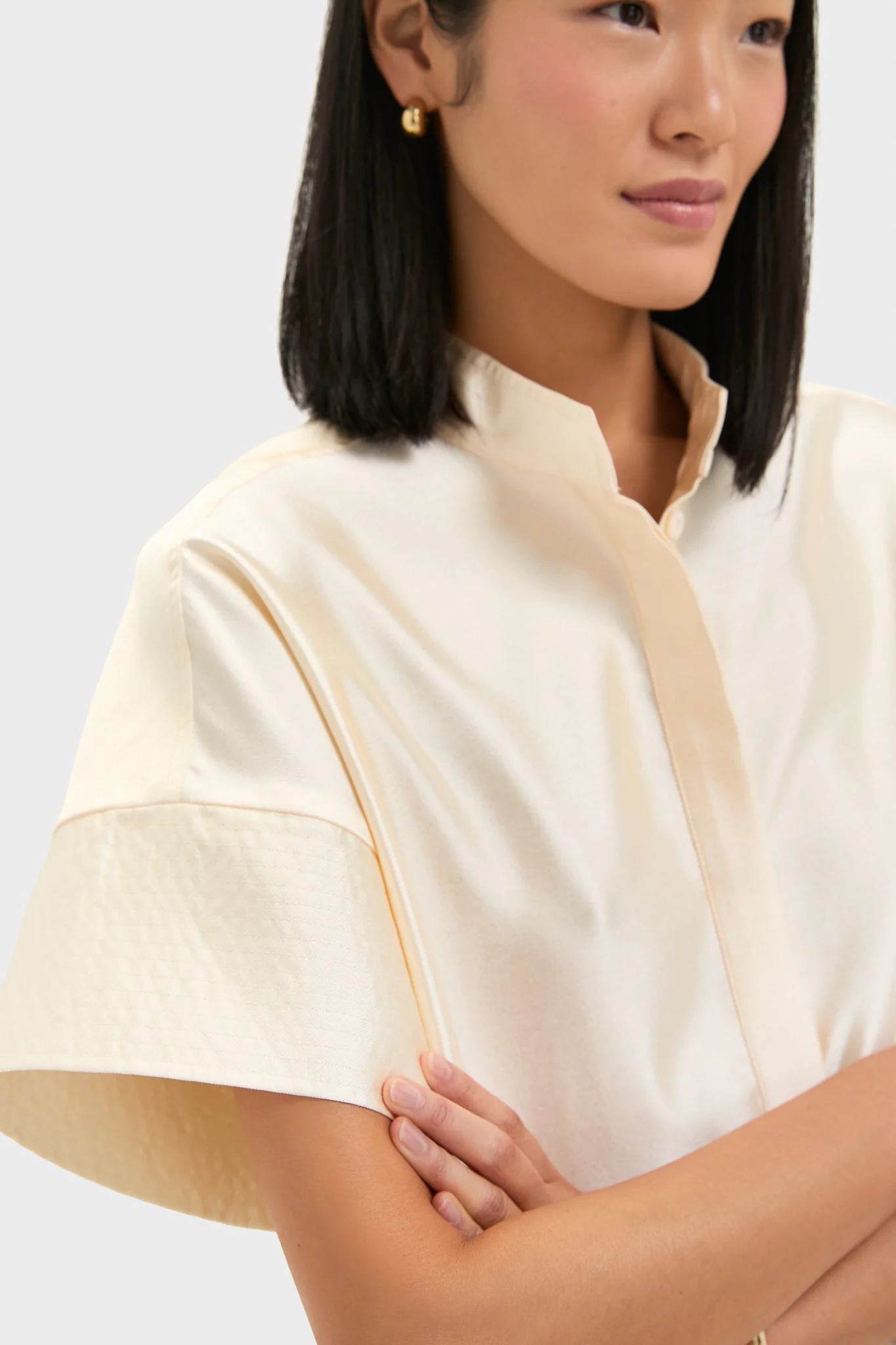 Pearl Dupioni Trapunto Stitch Sofia Shirt - Image 5