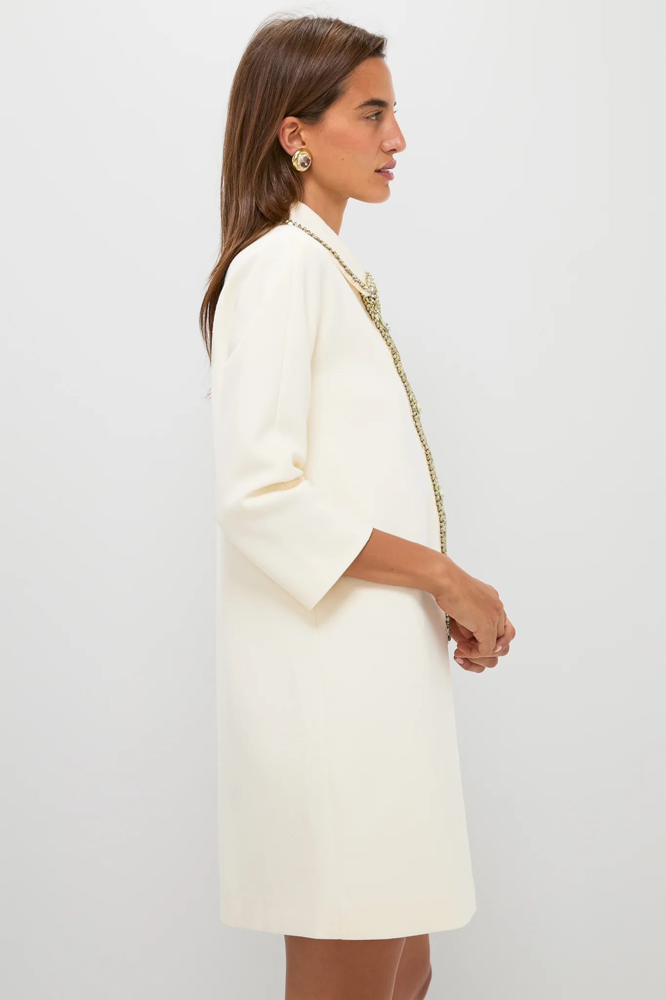 Winter White Embellished Nicola Dress - Image 4