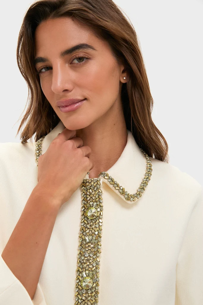 Winter White Embellished Nicola Maxi Dress - Image 2