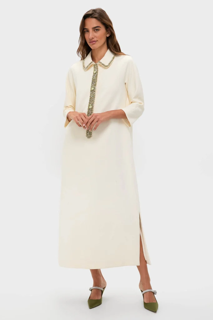 Winter White Embellished Nicola Maxi Dress - Image 3