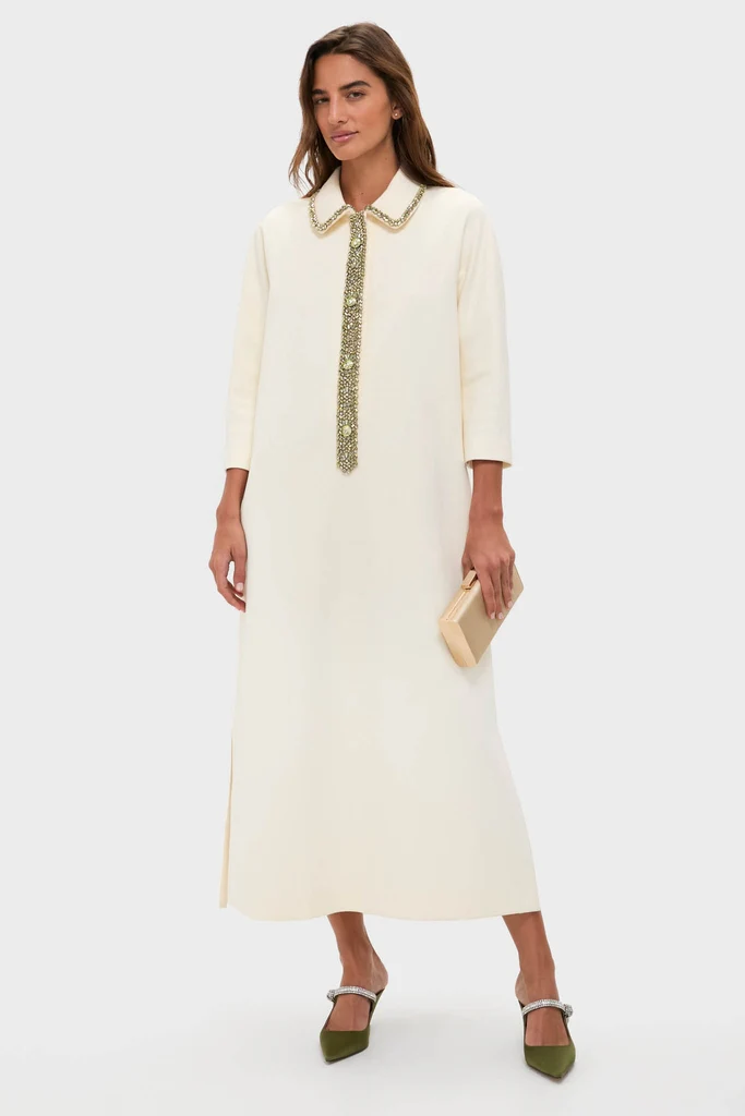 Winter White Embellished Nicola Maxi Dress - Image 4