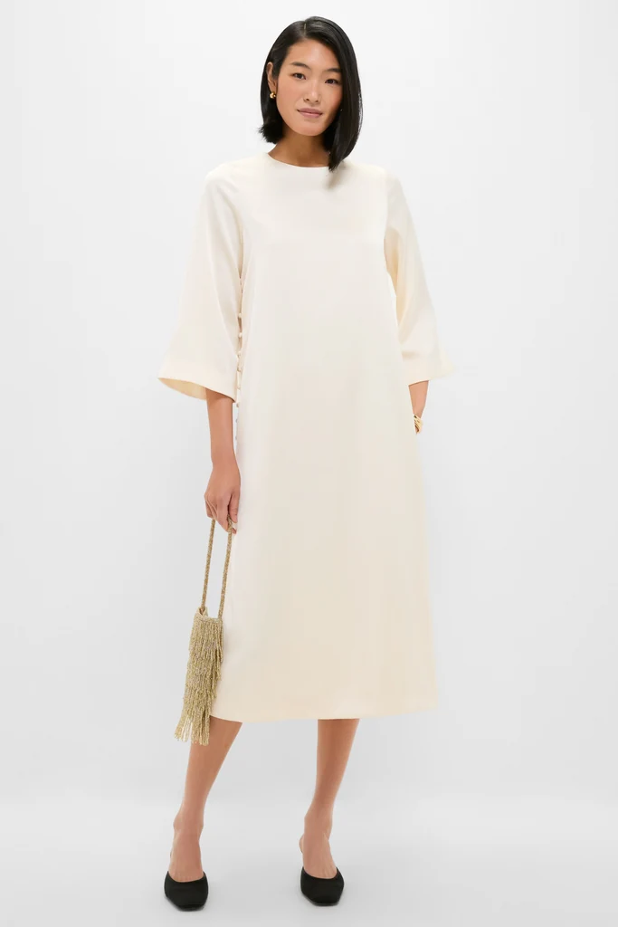 Winter White Side Button Jamie Dress - Image 2