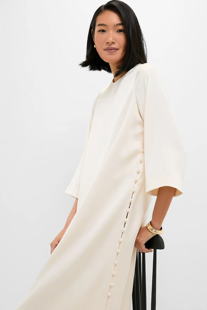 Winter White Side Button Jamie Dress - Image 5