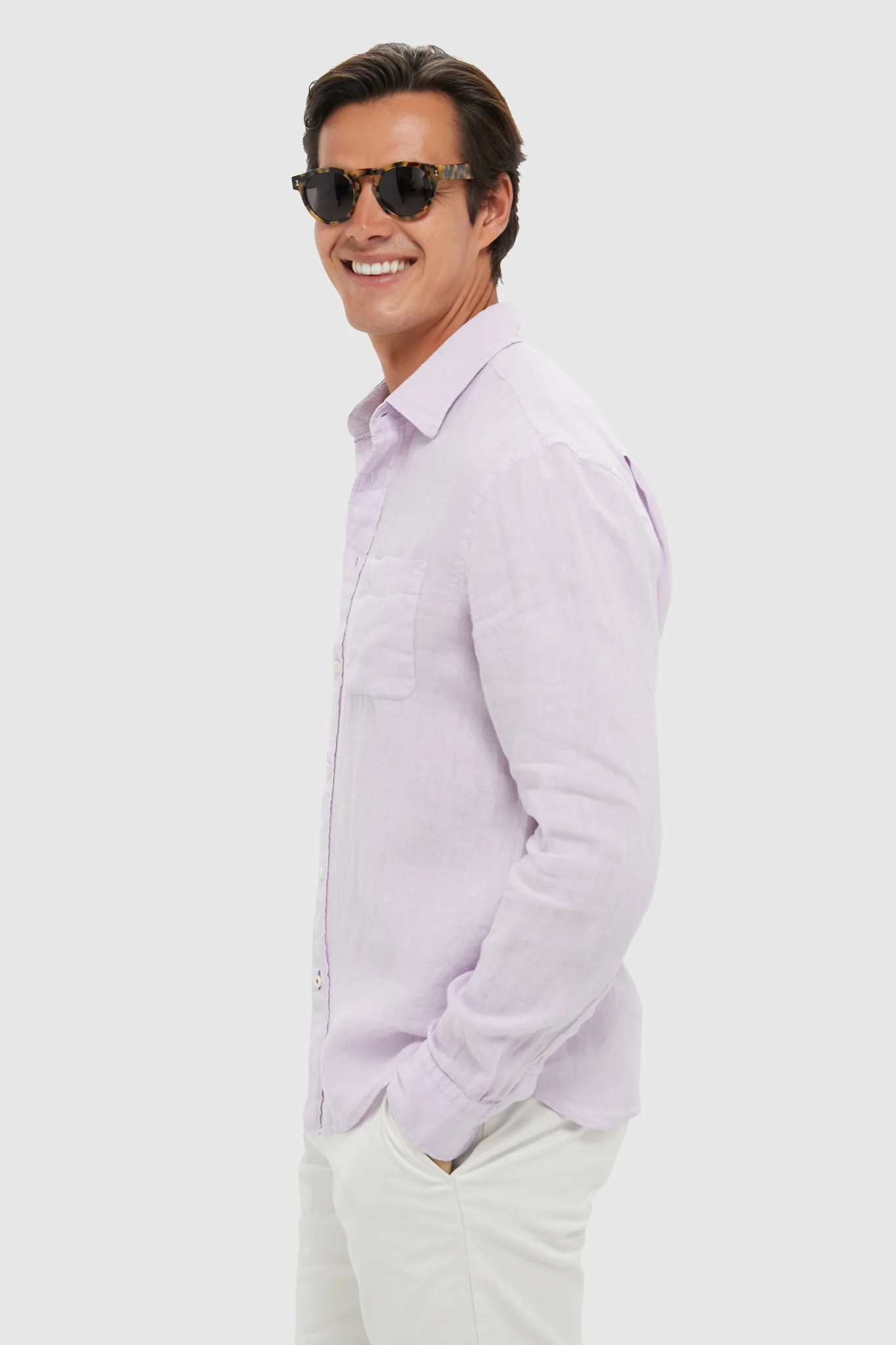 Wisteria Laguna Linen Shirt - Image 3