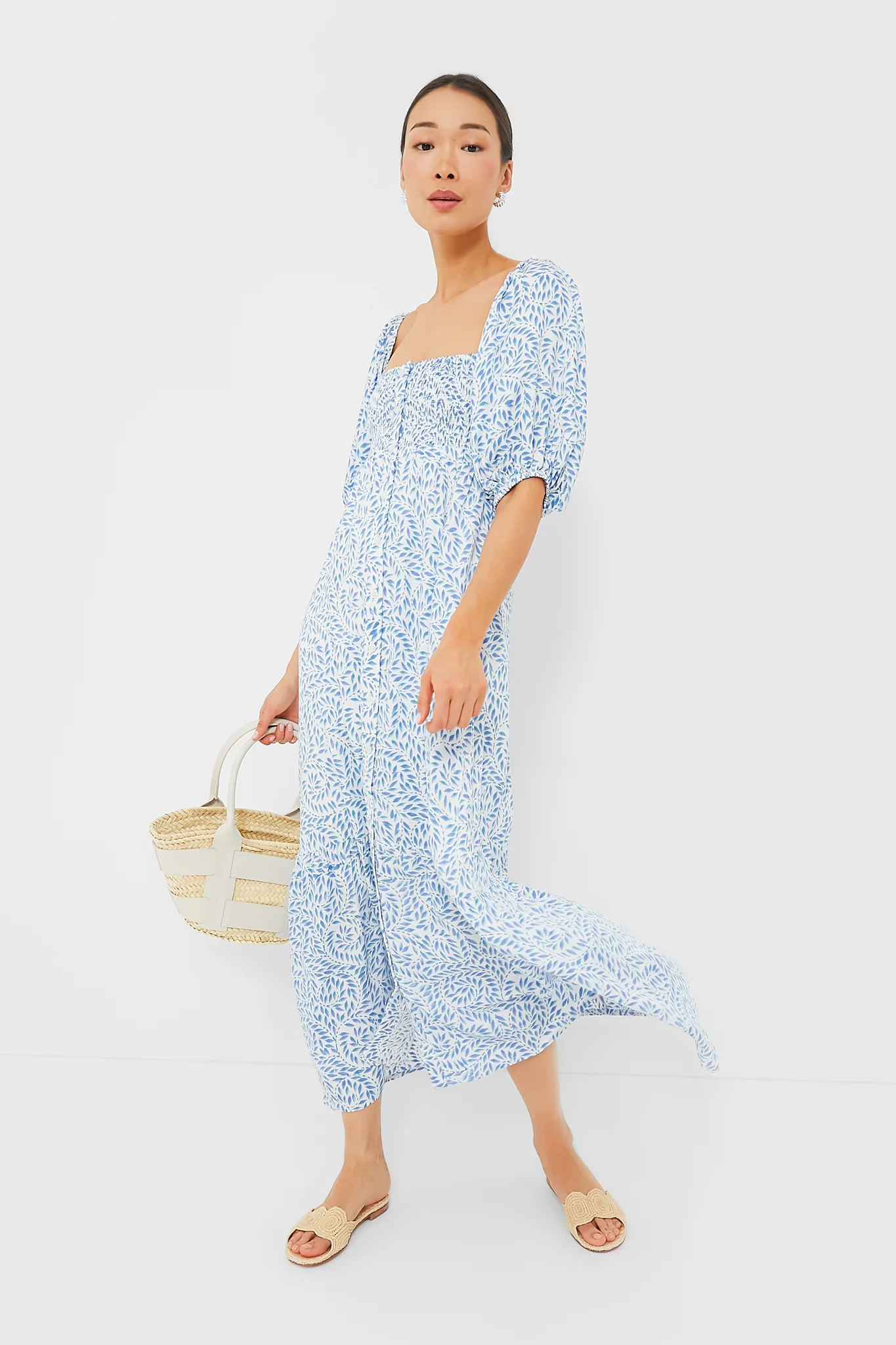 Wisteria Vines Santiago 3 Short Sleeve Maxi Dress - Image 2