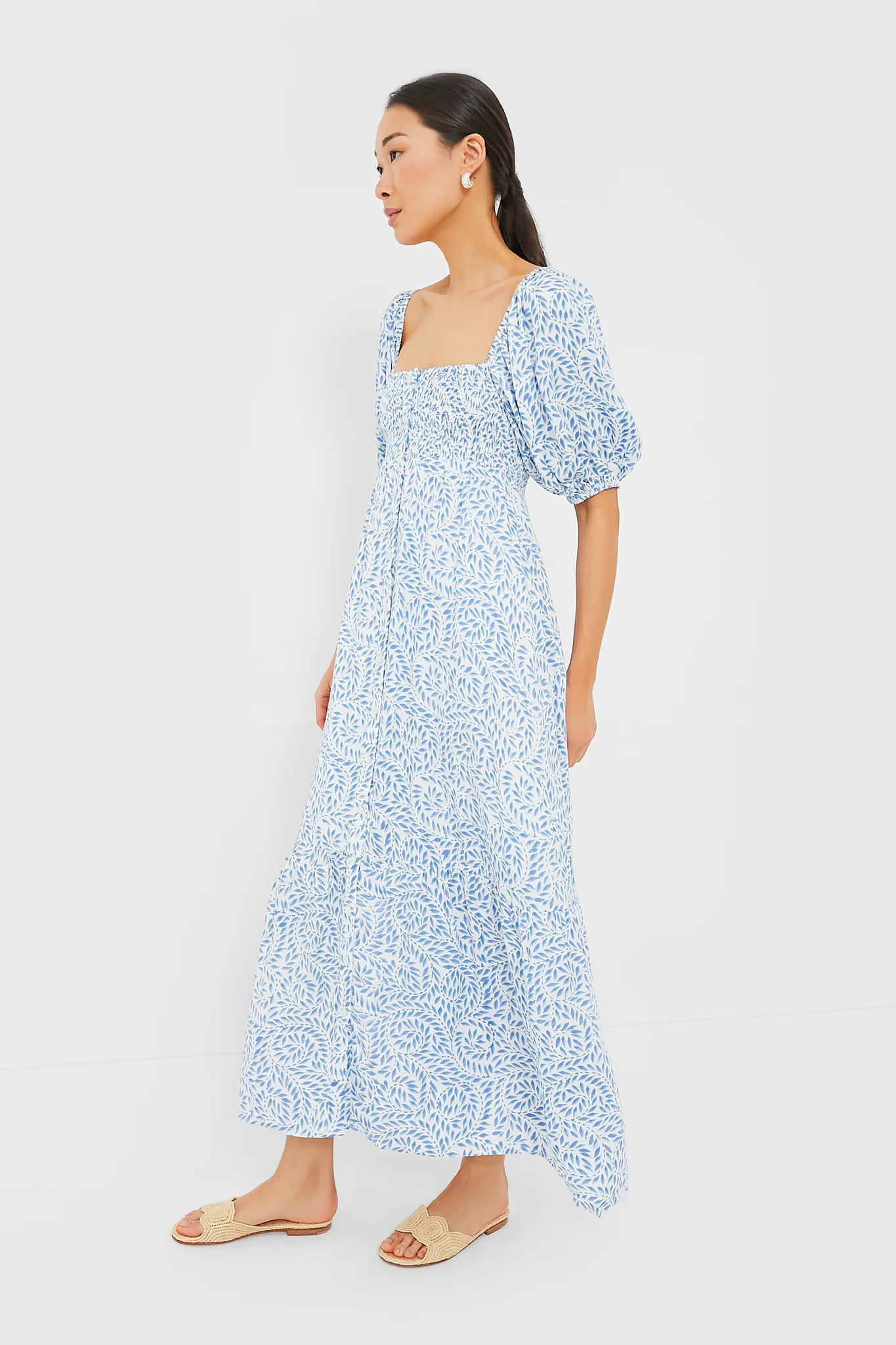 Wisteria Vines Santiago 3 Short Sleeve Maxi Dress - Image 3
