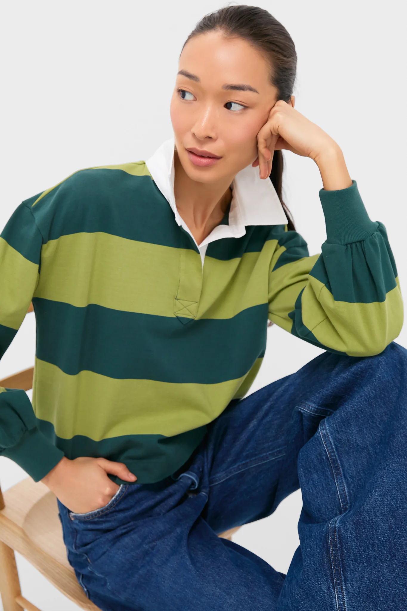 Woodbine and Junebug Stripe Swiftie Rugby Polo - Image 2