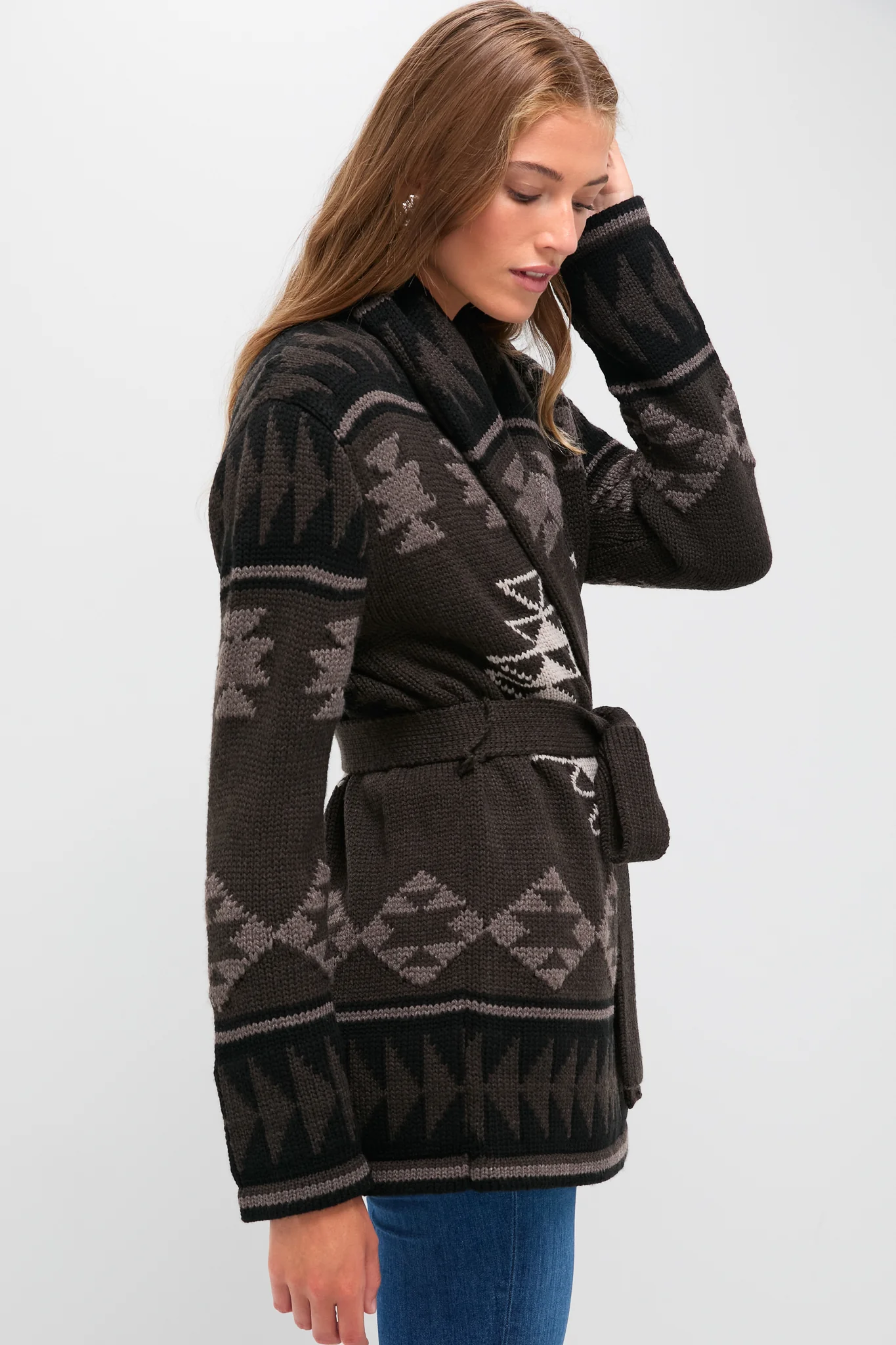 Wool Blend Ranch Teddy Wrap Cardigan - Image 3