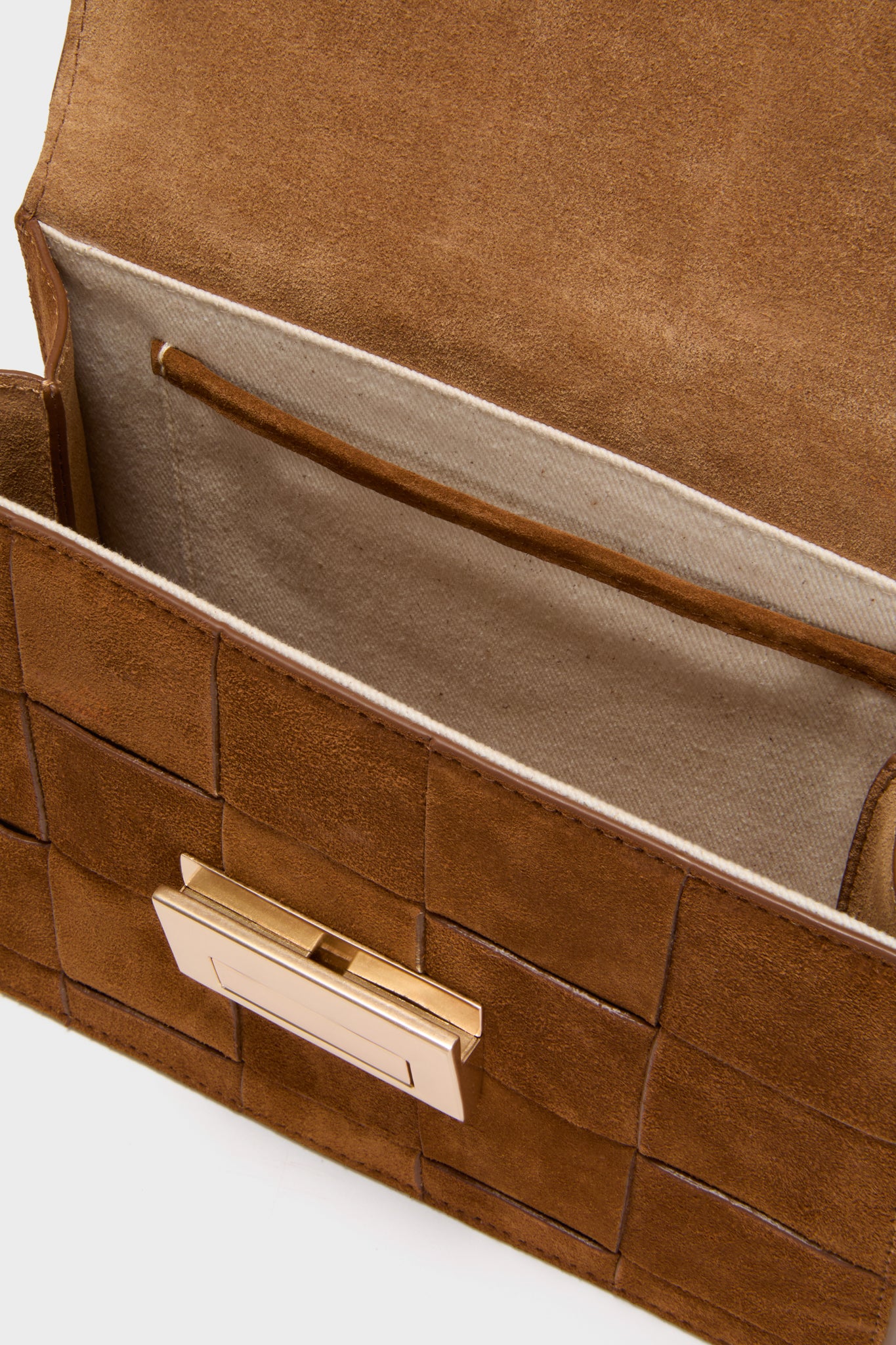 Woven Cacao Suede Delphine Crossbody Bag - Image 5