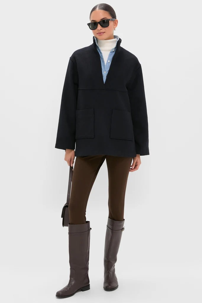 Navy Wool Joan Coat - Image 2