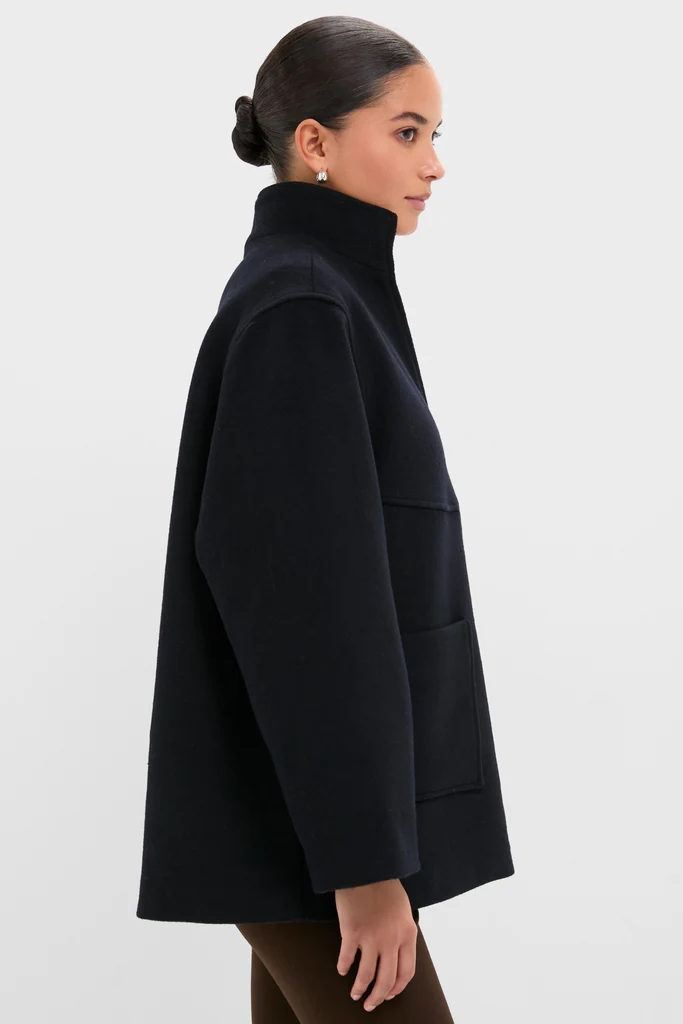 Navy Wool Joan Coat - Image 3