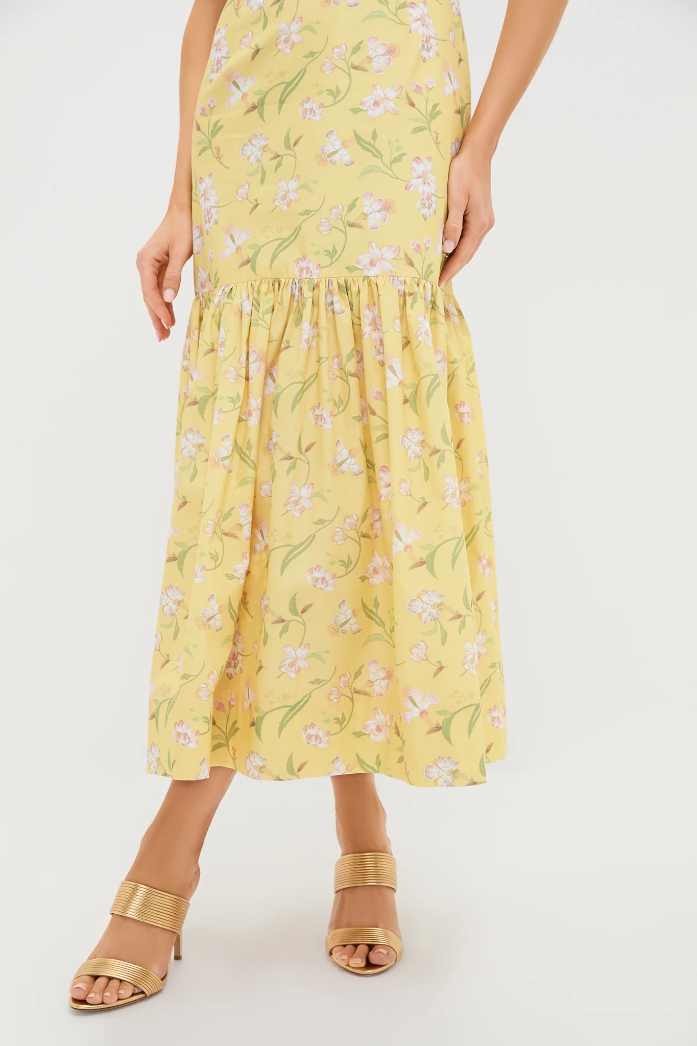 Yellow Hibiscus Low-Back Dress - Image 6