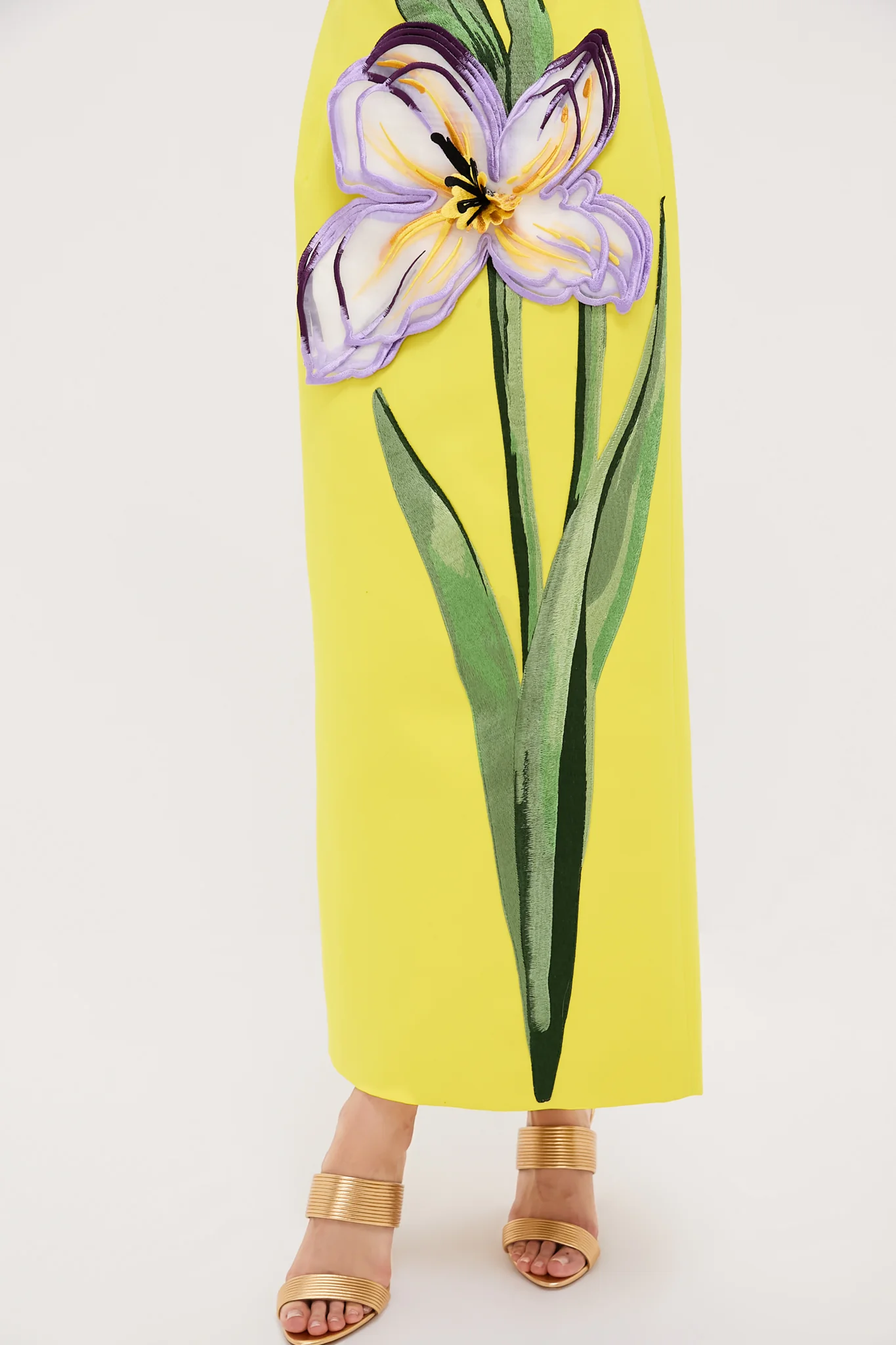 Yellow Iris Print Rayna Maxi Dress - Image 6