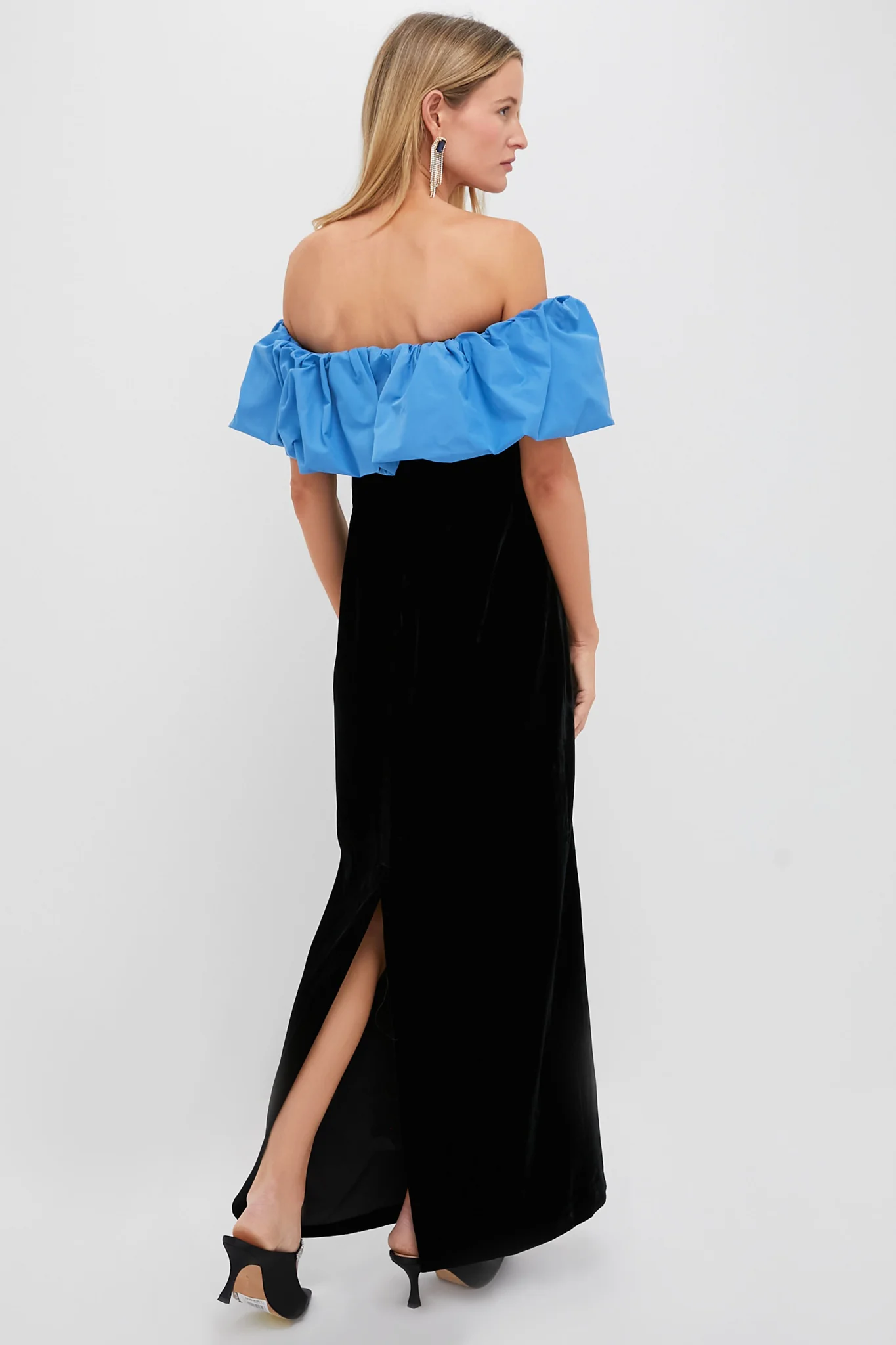 Zanzibar Blue and Black Velvet Artemis Dress - Image 4