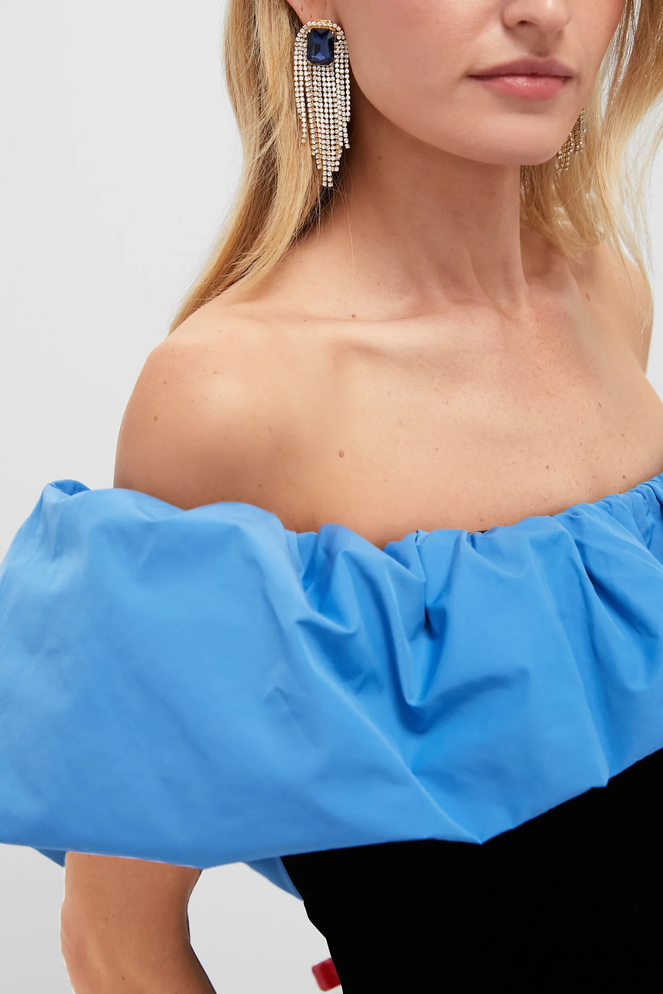 Zanzibar Blue and Black Velvet Artemis Dress - Image 5